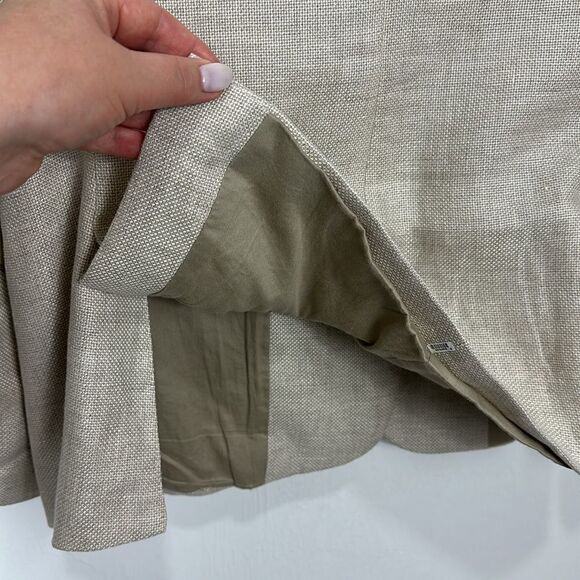 Faconnable Panama Linen Beige Two Button Closure Blazer Size 14 - Picture 7 of 14